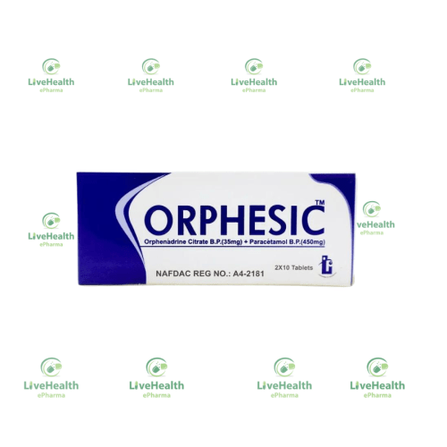Orphesic Tablet X 100 (Orphenadrine 35mg + Paracetamol 450mg)