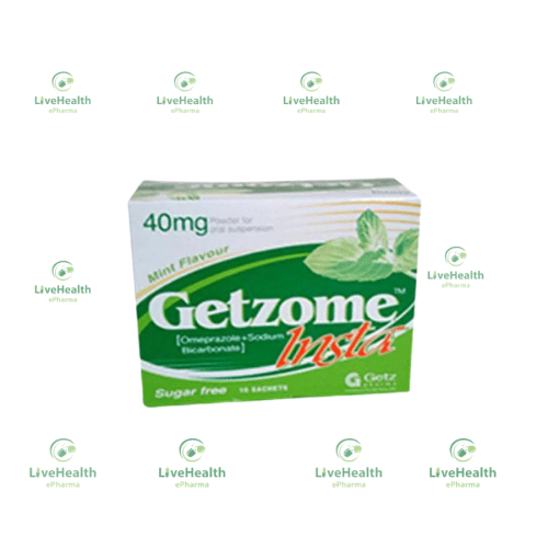 GETZOME Insta (Omeprazole40mg+SodiumBicarbonate1680g Powder Satchet)