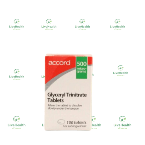 Glyceryl trinitrate 500mcg Tablet (100 Tablets) by Accord Healthcare