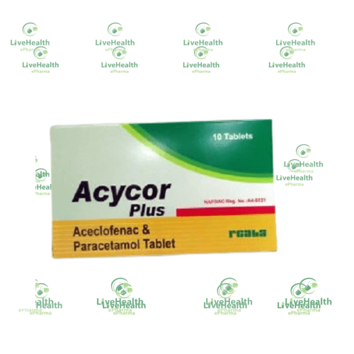 Acycor Plus 100/500mg(Aceclofenac 100Mg + Paracetamol 500Mg)